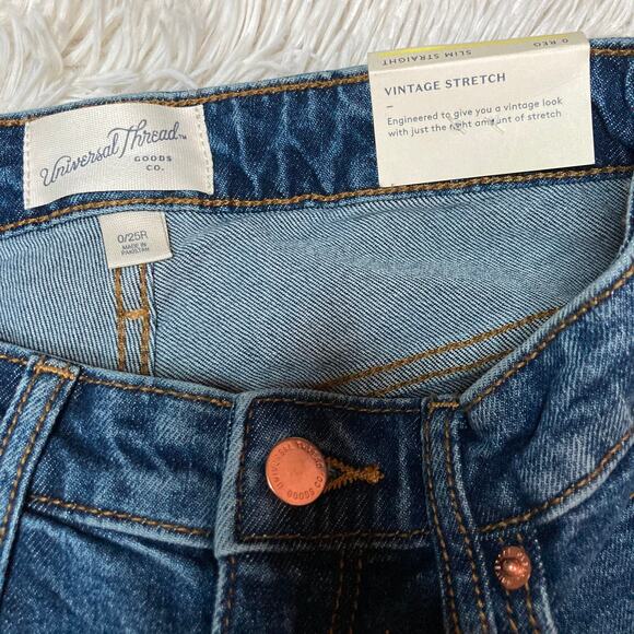 Universal threads|Juniors high rise slim straight distressed denim jeans NWT - Picture 7 of 10